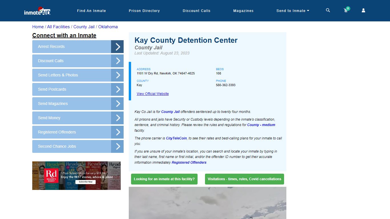 Kay County Detention Center - Inmate Locator - Newkirk, OK